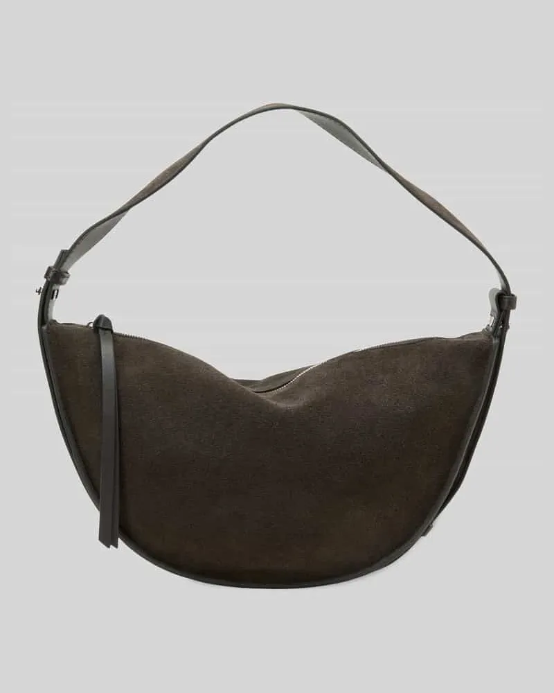 Marc O'Polo Umhängetasche mit breitem Schulterriemen aus Nylon Dunkelbraun