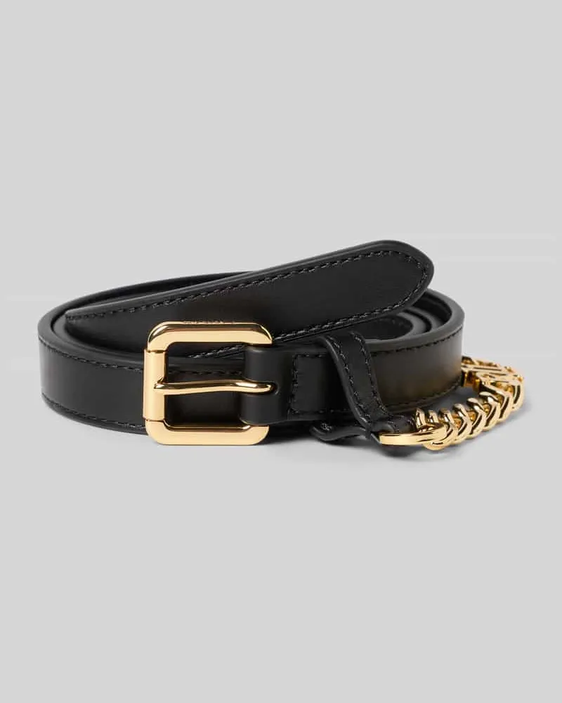 Ralph Lauren Gürtel mit Dornschließe und Label-Applikation Black