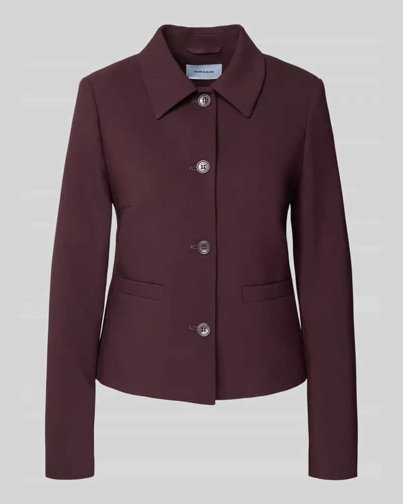 More & More Slim Fit Blazer mit Umlegekragen und Paspeltaschen Bordeaux
