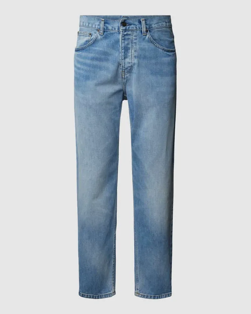 Carhartt WIP Regular Fit Jeans im Used-Look Hellblau