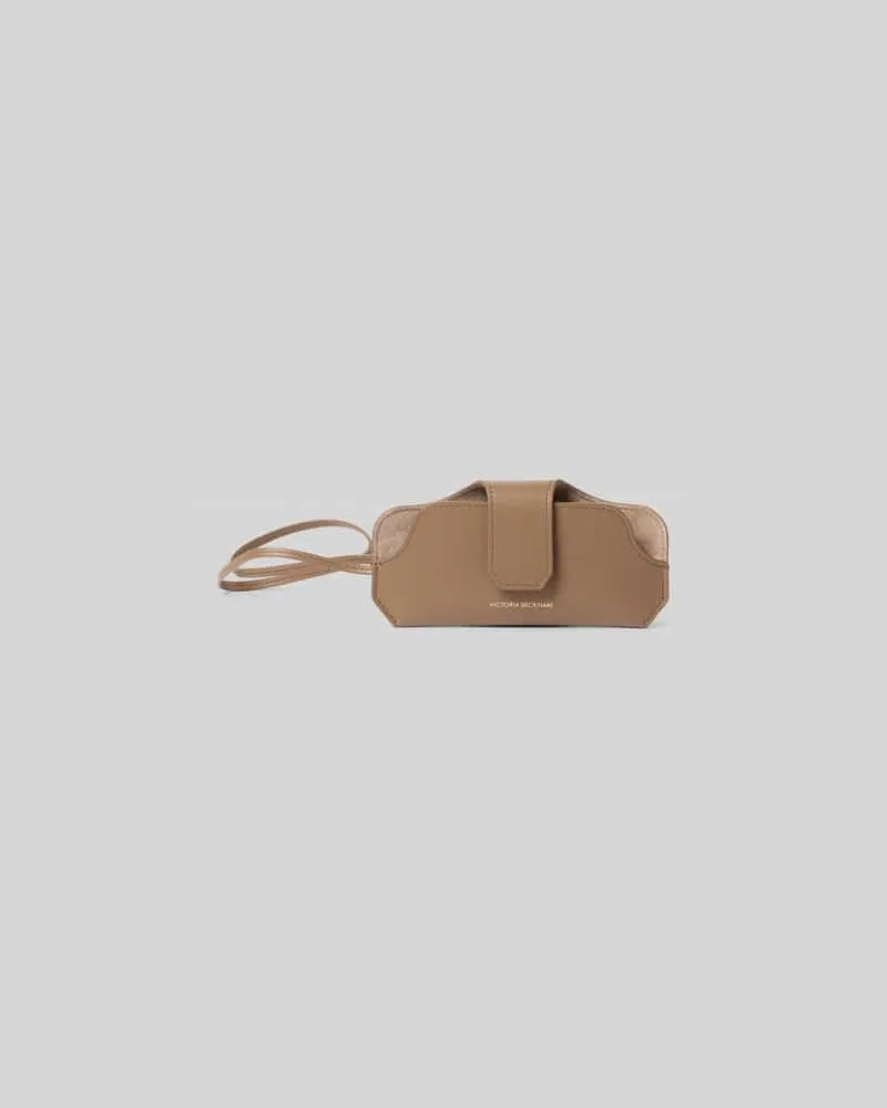 Victoria Beckham Sonnenbrillenetui aus Leder Beige