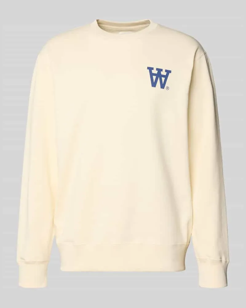 Wood Wood Sweatshirt mit Logo-Print Modell 'NOEL Ecru