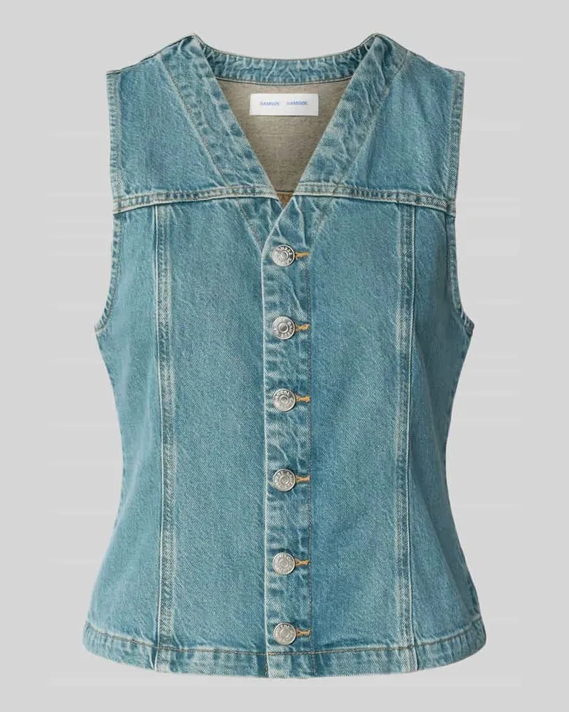 Samsøe & Samsøe Jeansweste mit Knopfleiste Modell 'SABETH Hellblau