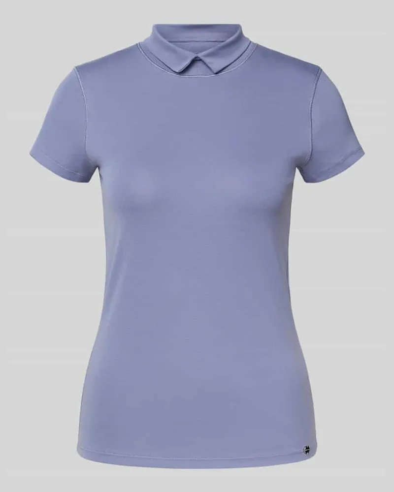 Marc Cain T-Shirt aus Baumwoll-Elasthan-Mix mit Rollkragen Lavender