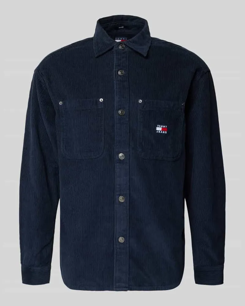 Tommy Hilfiger Relaxed Fit Cordhemd aus reiner Baumwolle Marine