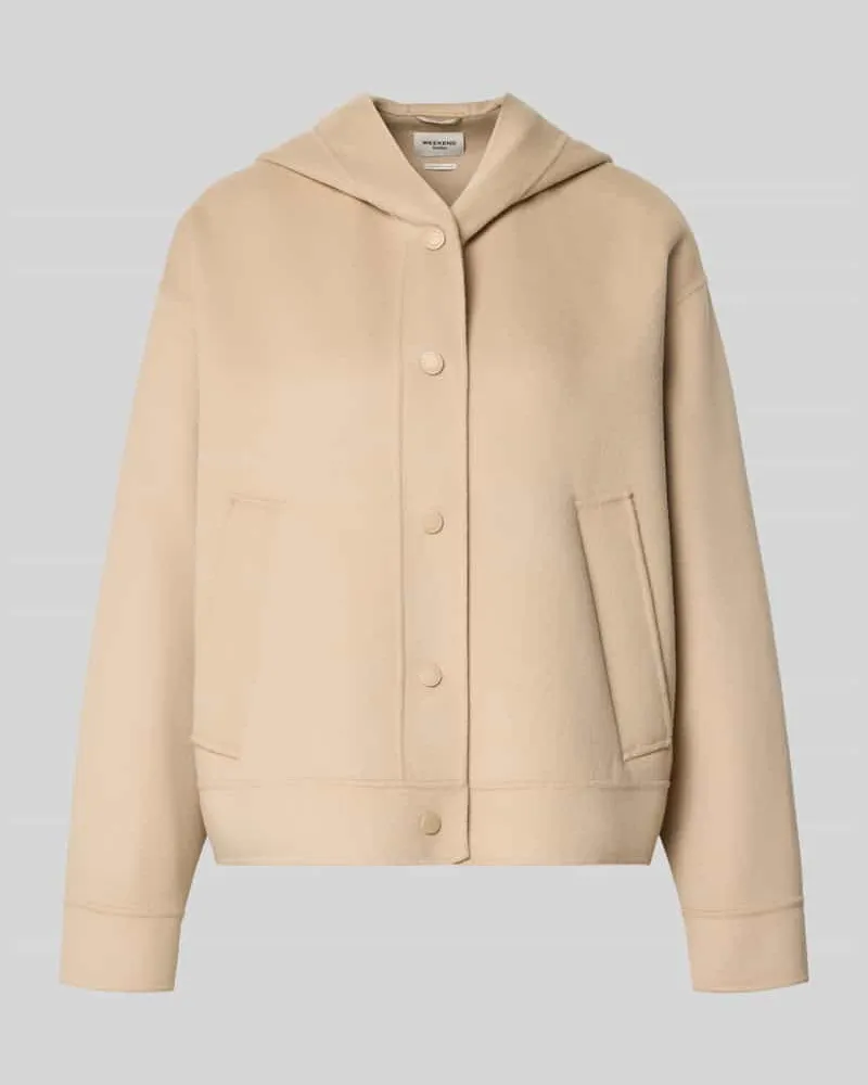 Max Mara Regular Fit Wolljacke mit seitlichen Eingrifftaschen Modell 'WKDRIDENTE Sand