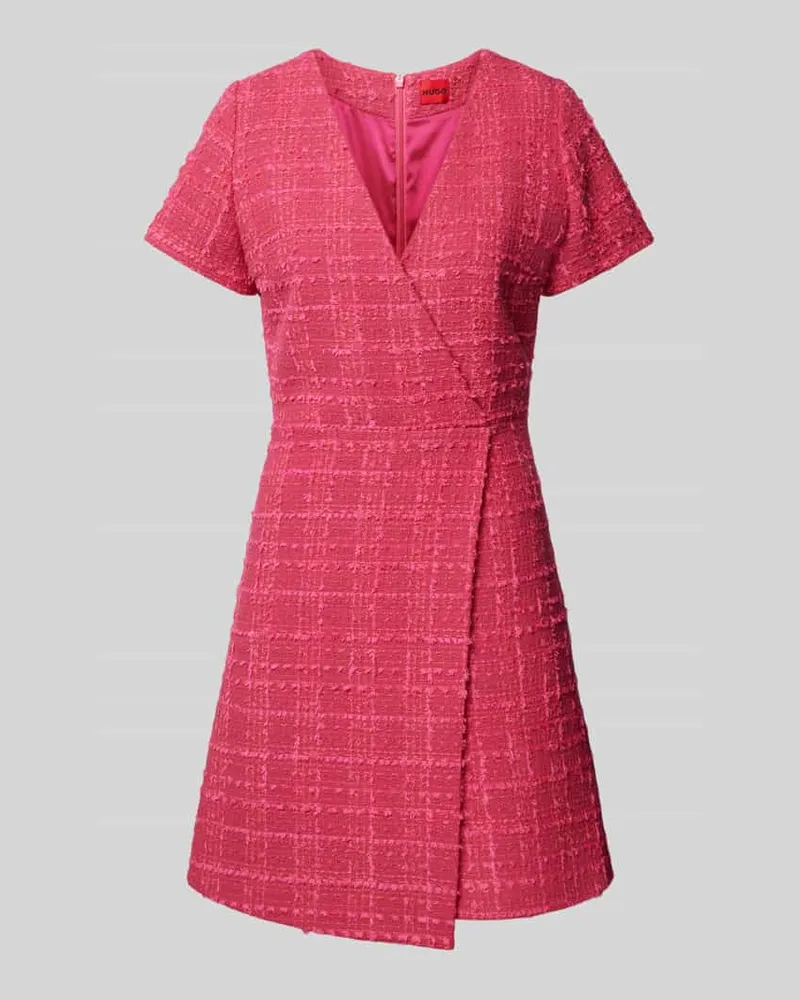 HUGO BOSS Knielanges Kleid in Bouclé-Optik Modell 'Keranda Pink