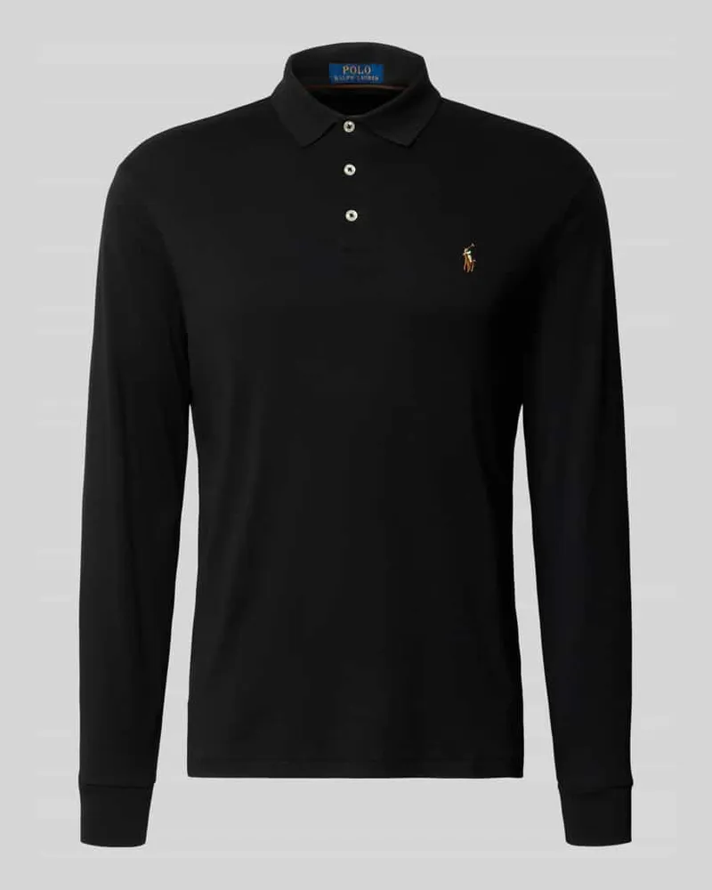 Ralph Lauren Slim Fit Poloshirt aus reiner Baumwolle Black
