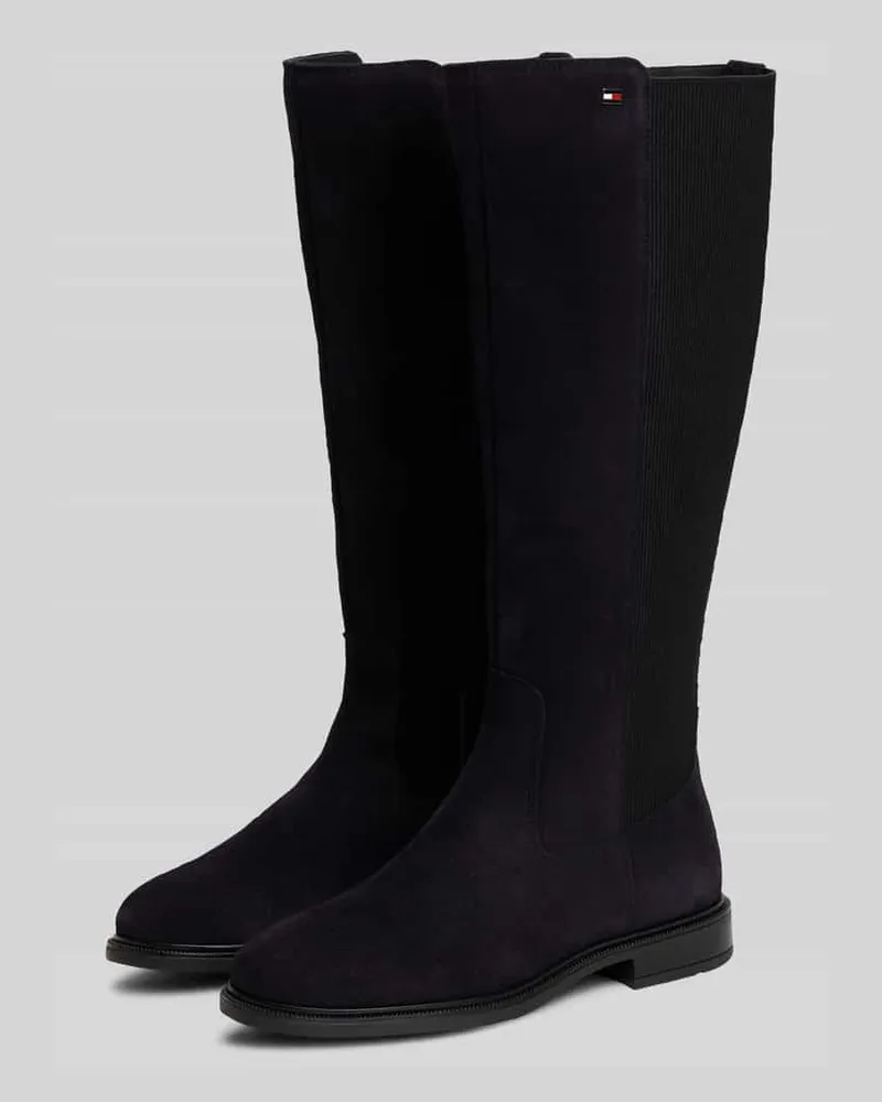 Tommy Hilfiger Stiefel aus echtem Leder mit Logo-Stitching Dunkelblau