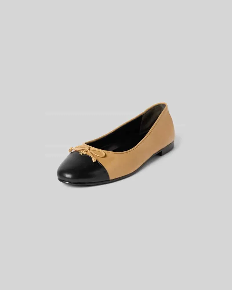 Tory Burch Ballerinas aus echtem Leder Beige