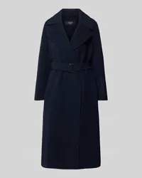 Max Mara Schurwollmantel mit Taillengürtel Modell 'MANU Marine