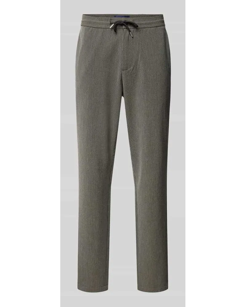 Lindbergh Tapered Fit Stoffhose mit fein strukturiertem Muster Anthrazit