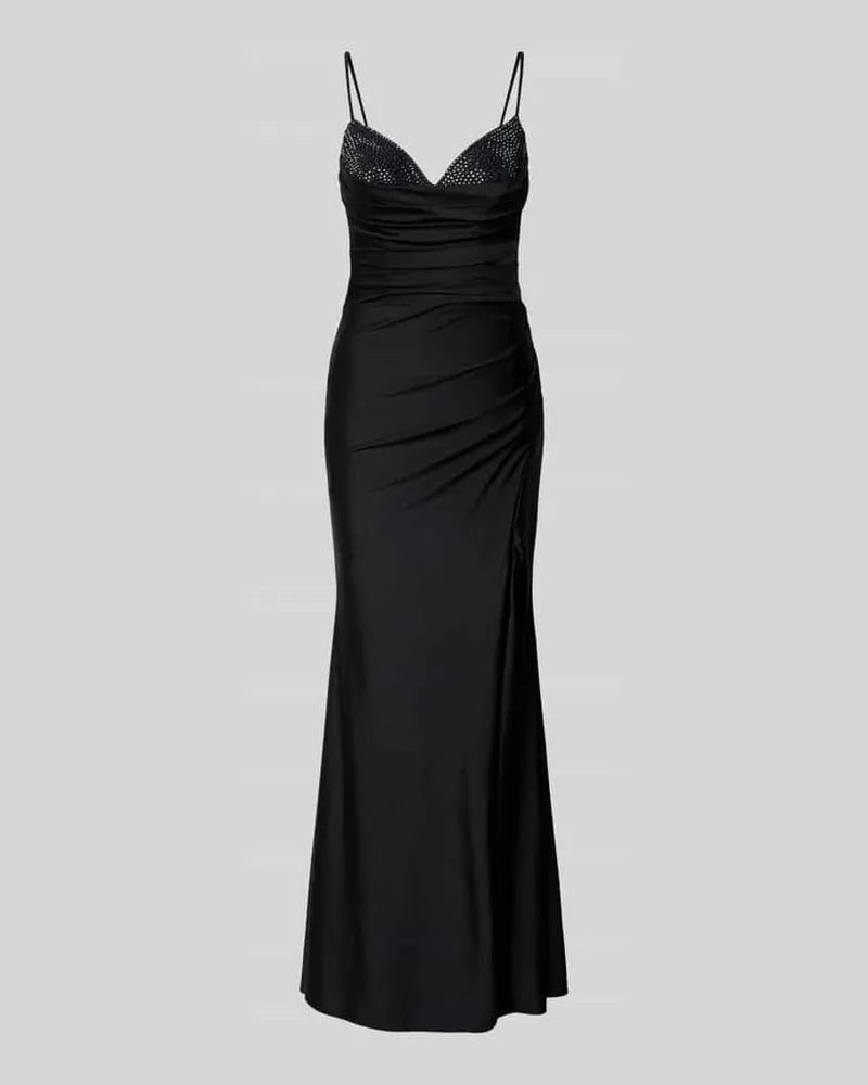 Mascara Abendkleid mit Ziersteinbesatz Black