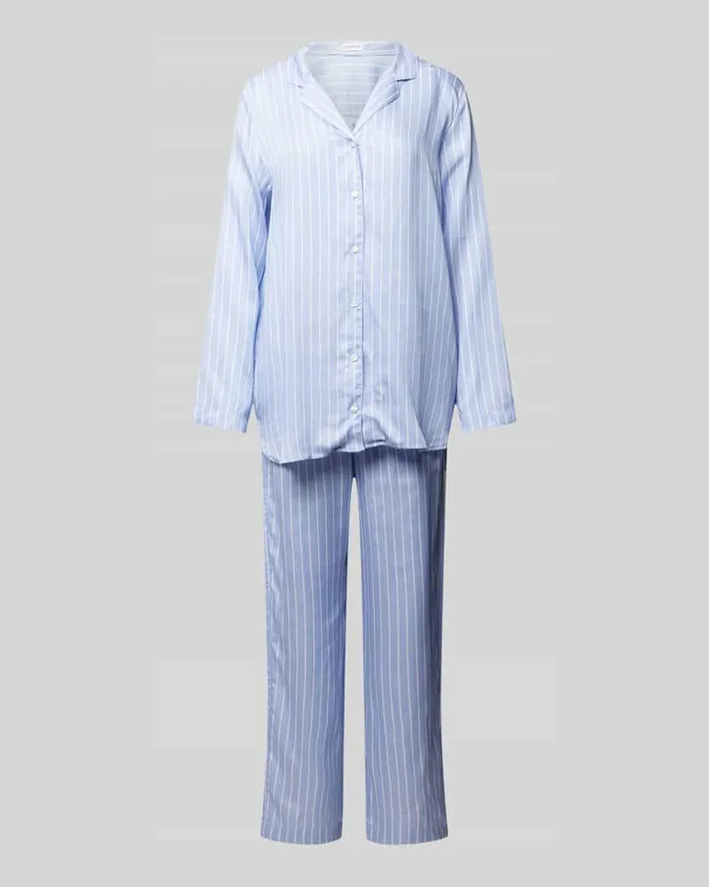 Seidensticker Pyjama mit Nadelstreifen Hellblau