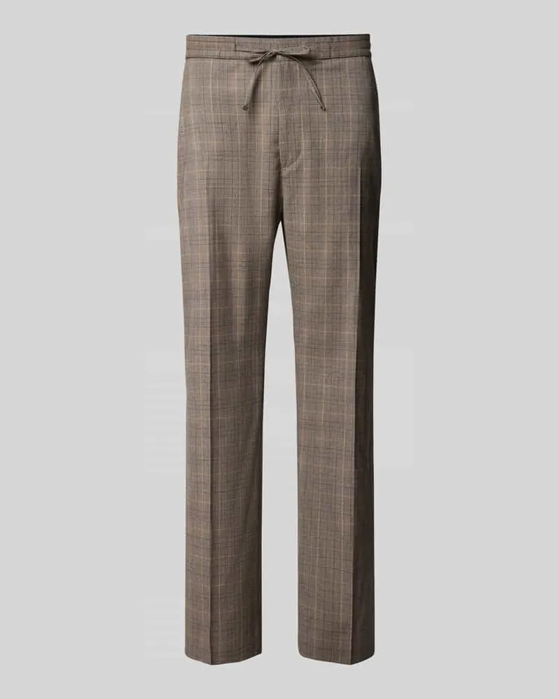 Tiger of Sweden Straight Fit Stoffhose mit Bügelfalten Modell 'Cove Hellbraun