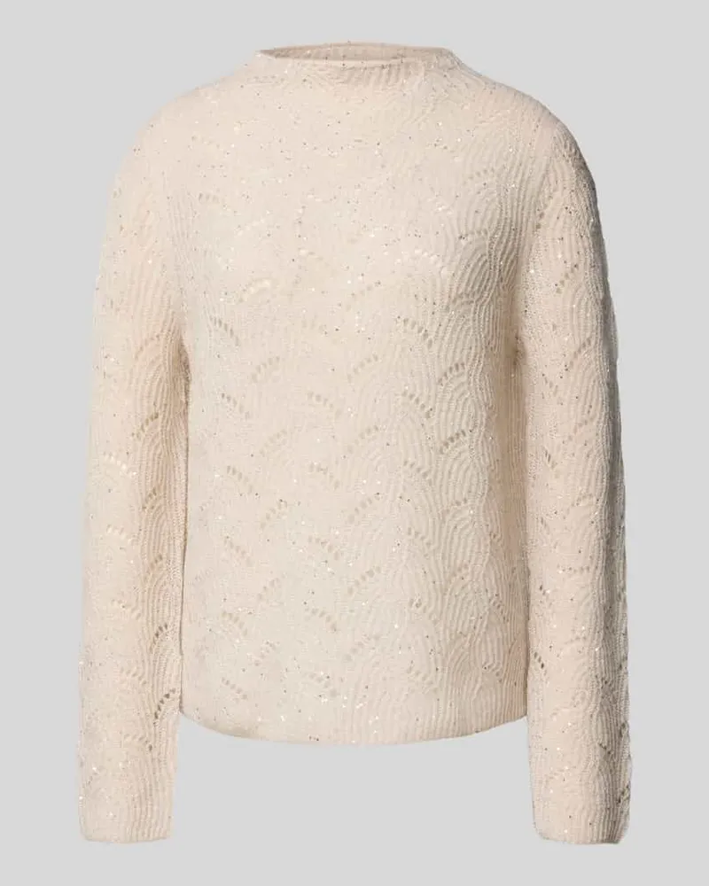 S.Oliver Regular Fit Pullover mit Woll-Anteil Beige