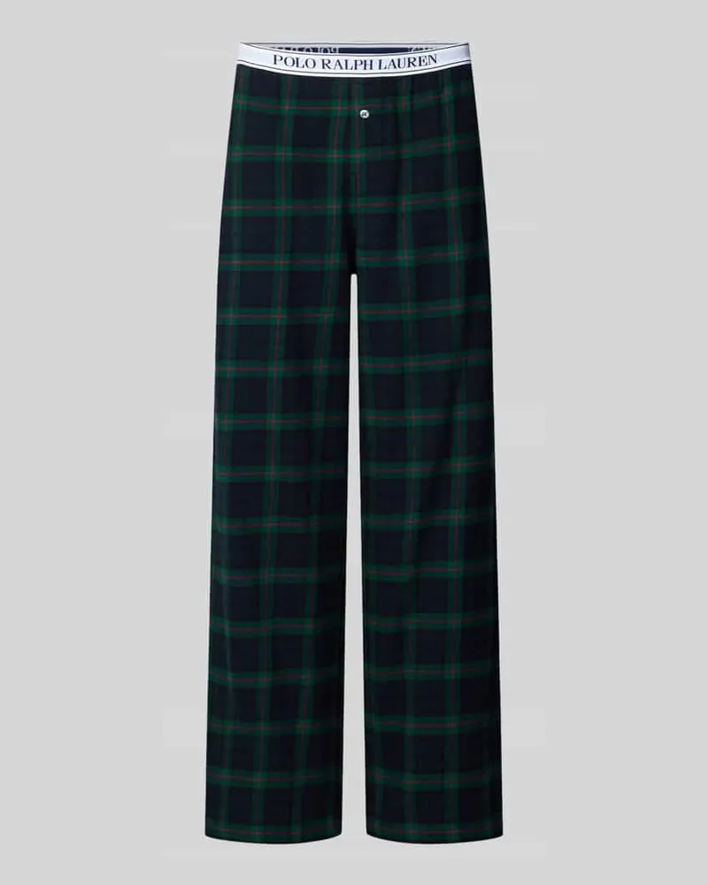 Ralph Lauren Relaxed Fit Pyjama-Hose aus reiner Baumwolle Dunkelgruen