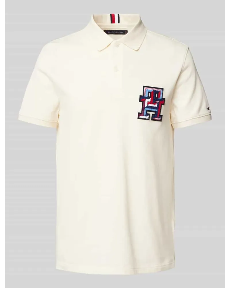 Tommy Hilfiger Regular Fit Poloshirt mit Label-Badge Beige