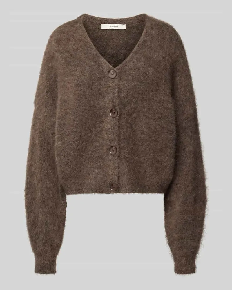 Gestuz Strickjacke mit Knopfleiste Modell 'debbie Mittelbraun