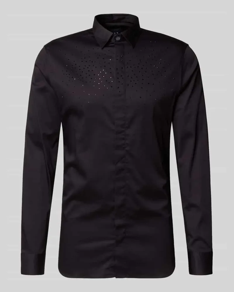 Armani Exchange Regular Fit Freizeit-Hemd mit Knopfleiste Modell 'CAMICIA Black