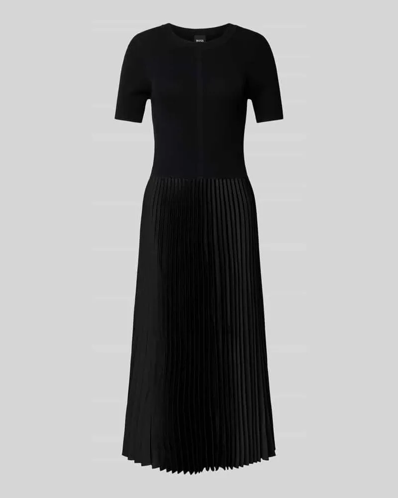 HUGO BOSS Midikleid mit Plisseefalten Modell 'Fadridi Black