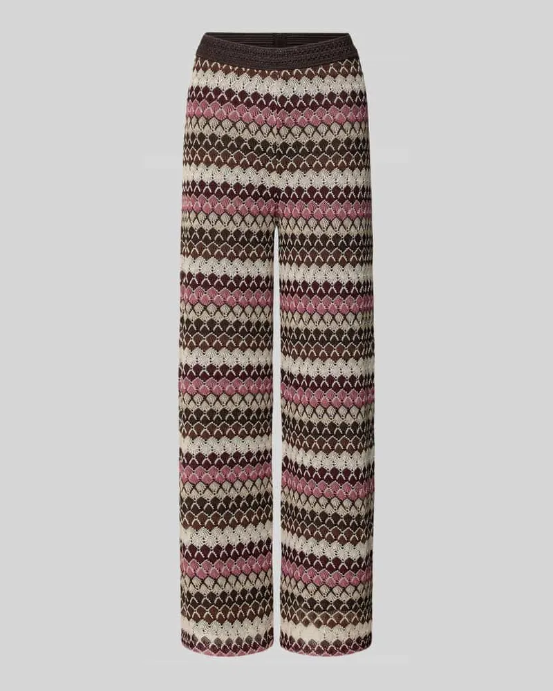 More & More Hose im Allover-Look mit elastischem Bund Bordeaux