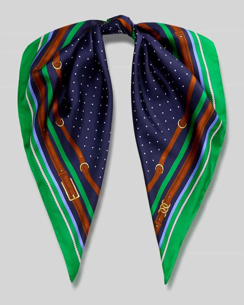 Ralph Lauren Tuch aus reiner Seide Dunkelblau