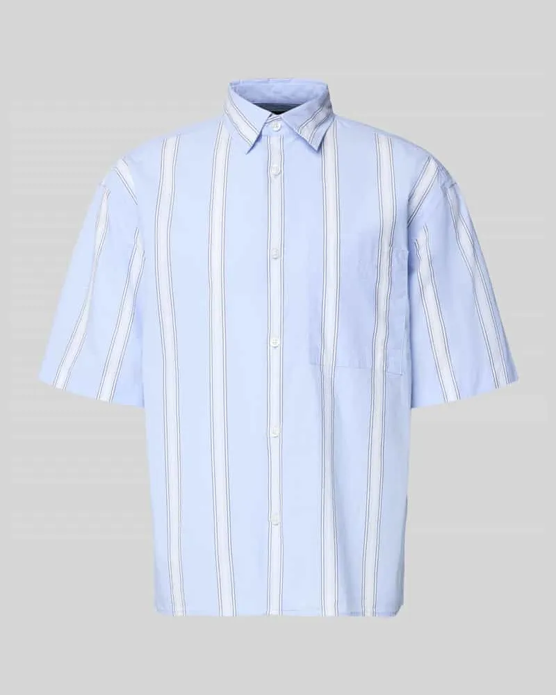 Strellson Regular Fit Freizeithemd aus reiner Baumwolle Hellblau