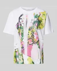 Marc Cain T-Shirt mit Label-Print Weiss