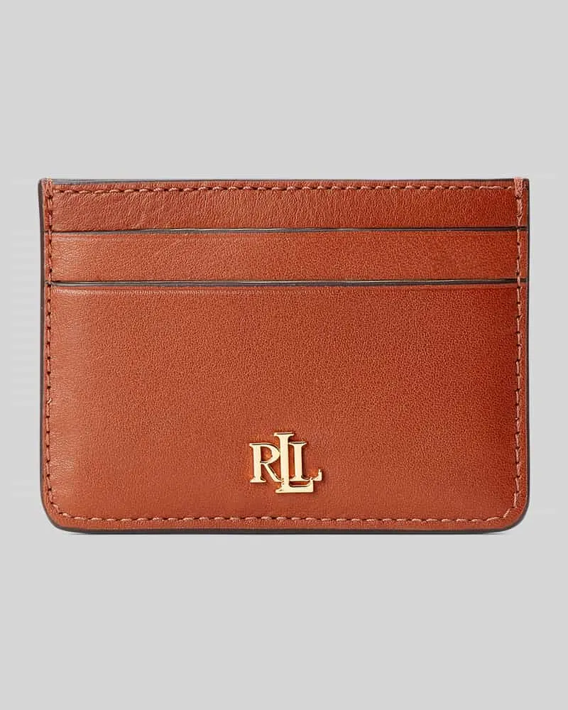 Ralph Lauren Portemonnaie aus echtem Leder mit 4 Kartenfächern Cognac