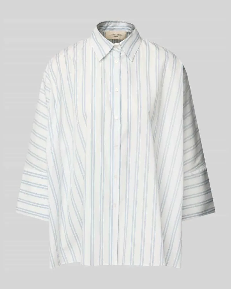 Max Mara Relaxed Fit Hemdbluse mit 3/4-Arm Modell 'HUDSON Weiss