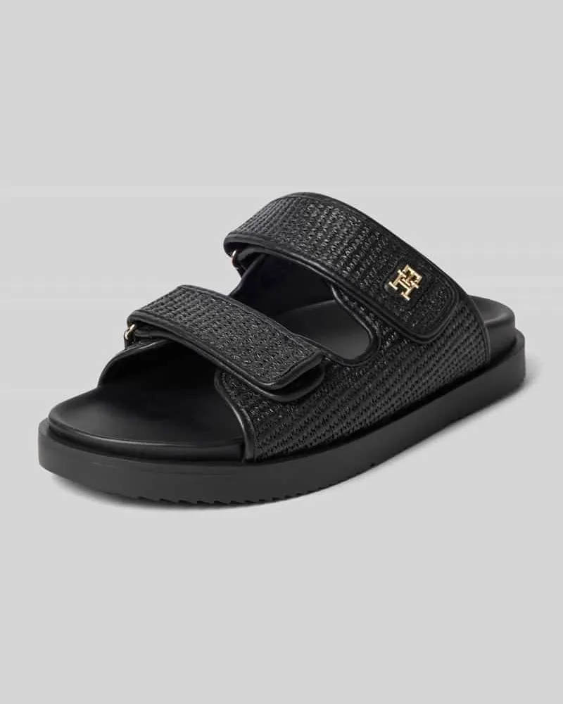Tommy Hilfiger Pantoletten mit Klettverschluss Black