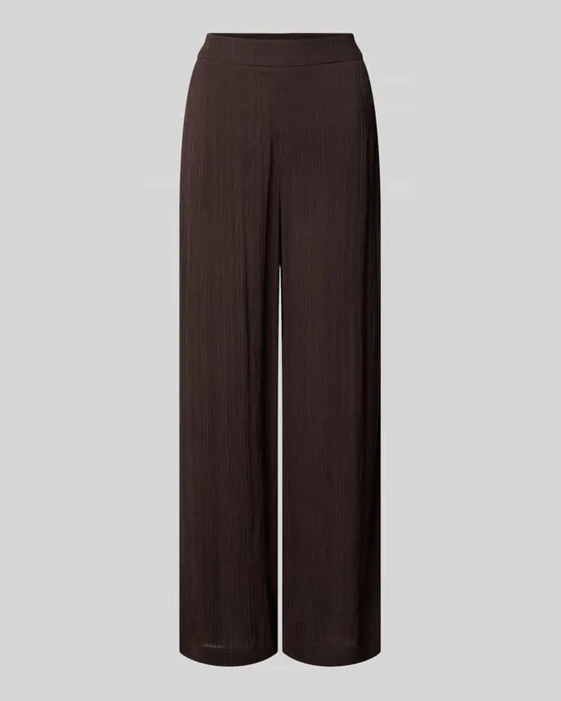 someday. Wide Leg Pants aus Viskose mit elastischem Bund Schoko