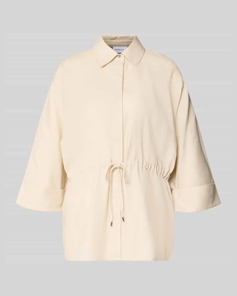 COMMA Relaxed Fit Bluse aus Lyocell-Mix mit 3/4-Arm Sand