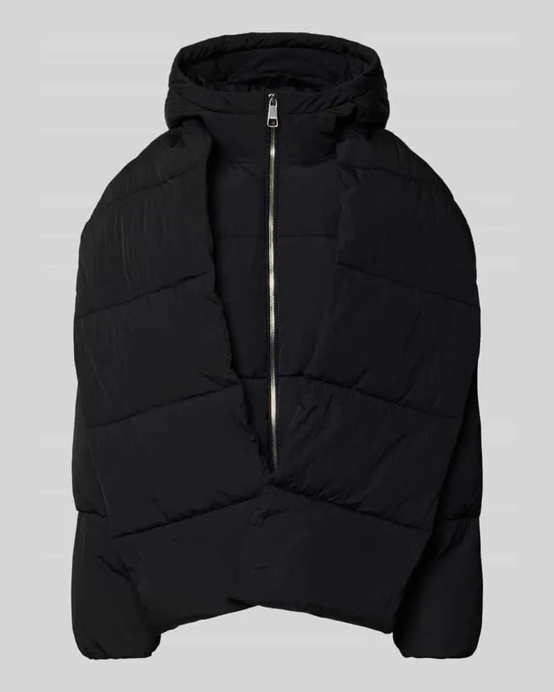 HUGO BOSS Regular Fit Steppjacke mit abnehmbarem Schal und Ärmeln Black