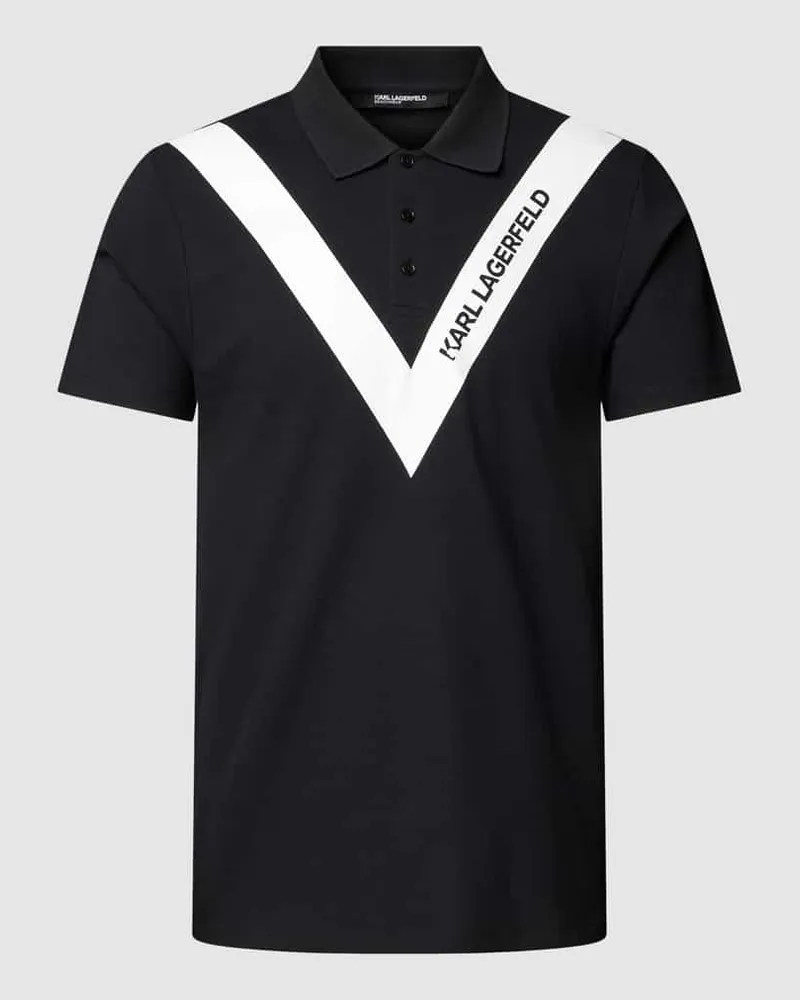 Karl Lagerfeld Poloshirt mit Logo-Print Black