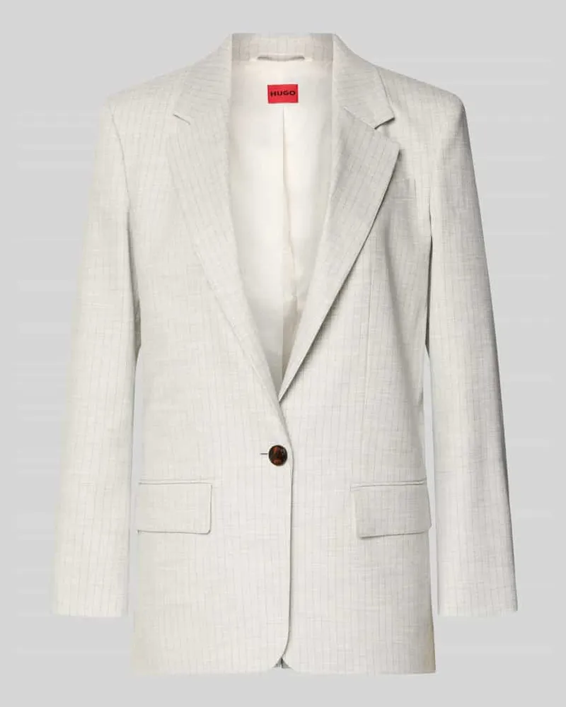 HUGO BOSS Regular Fit Longblazer aus Leinen-Mix Modell 'ANETTEA Beige