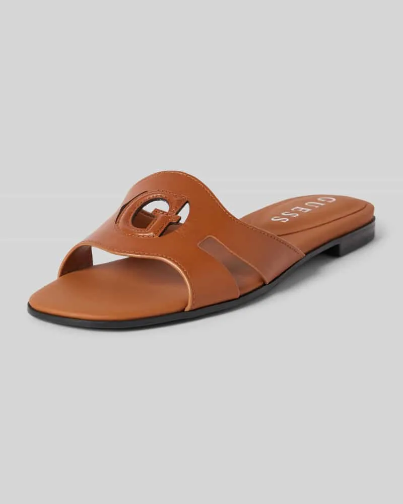 Guess Slides mit Label-Detail Modell 'CIELLA Cognac