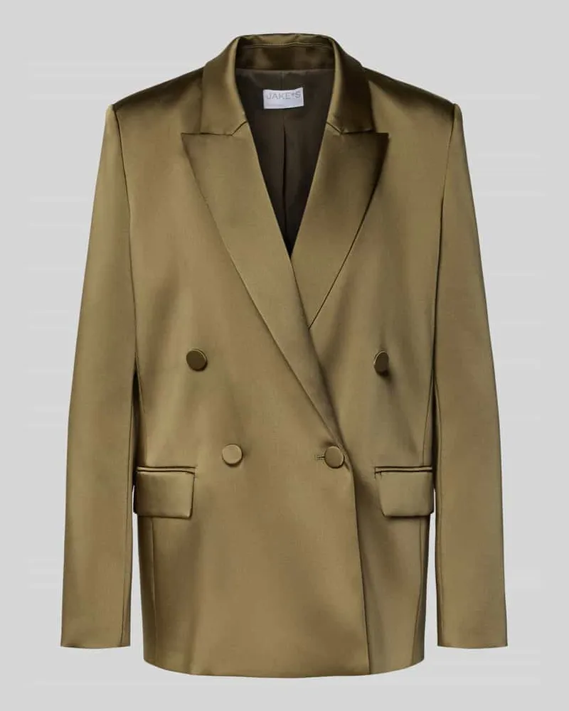 JAKE*S Cocktailjacke mit Reverskragen und Pattentaschen Oliv