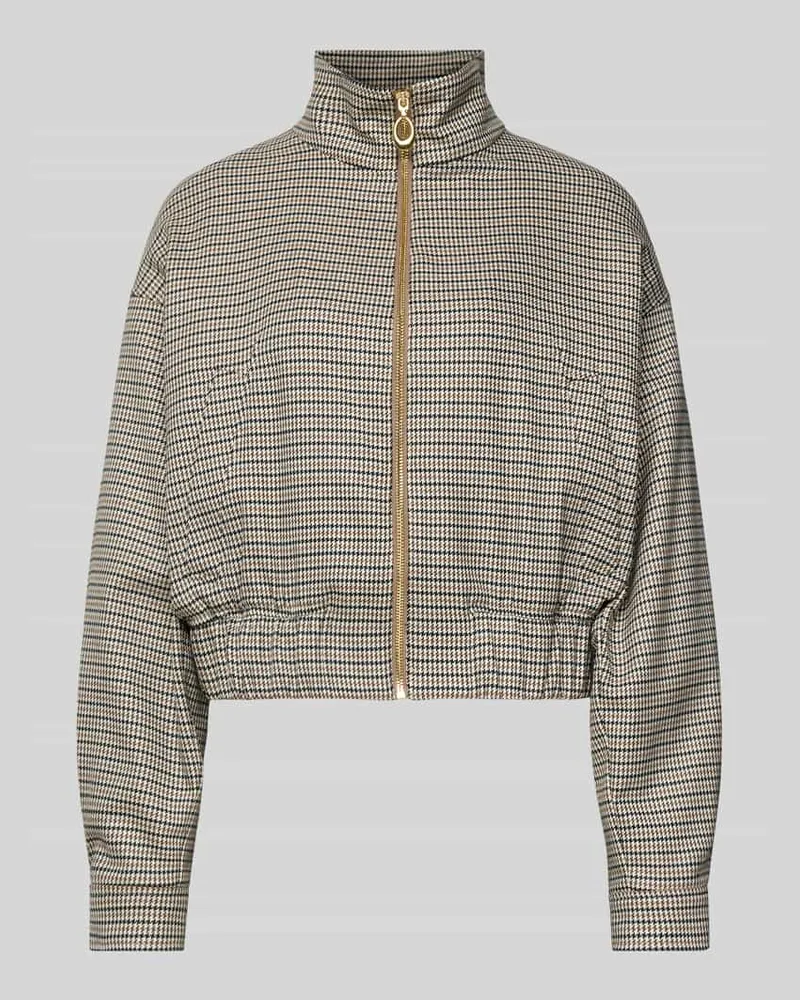 HUGO BOSS Regular Fit Kurzblazer mit Allover-Muster Modell 'AMEFINE Beige