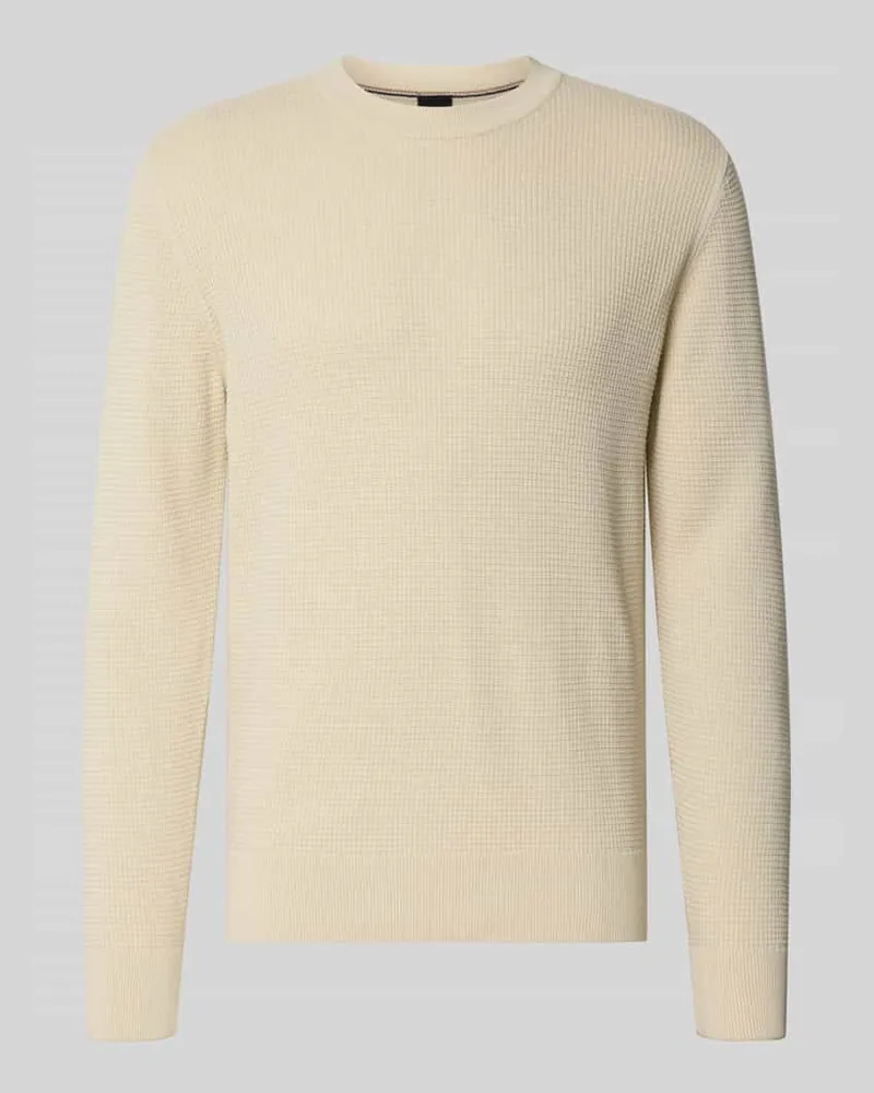HUGO BOSS Regular Fit Pullover aus reiner Baumwolle Modell 'H-HIBRIDO Offwhite