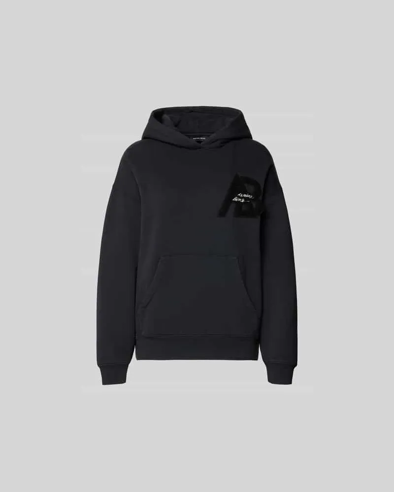 Anine Bing Regular Fit Hoodie mit Logo-Detail Black