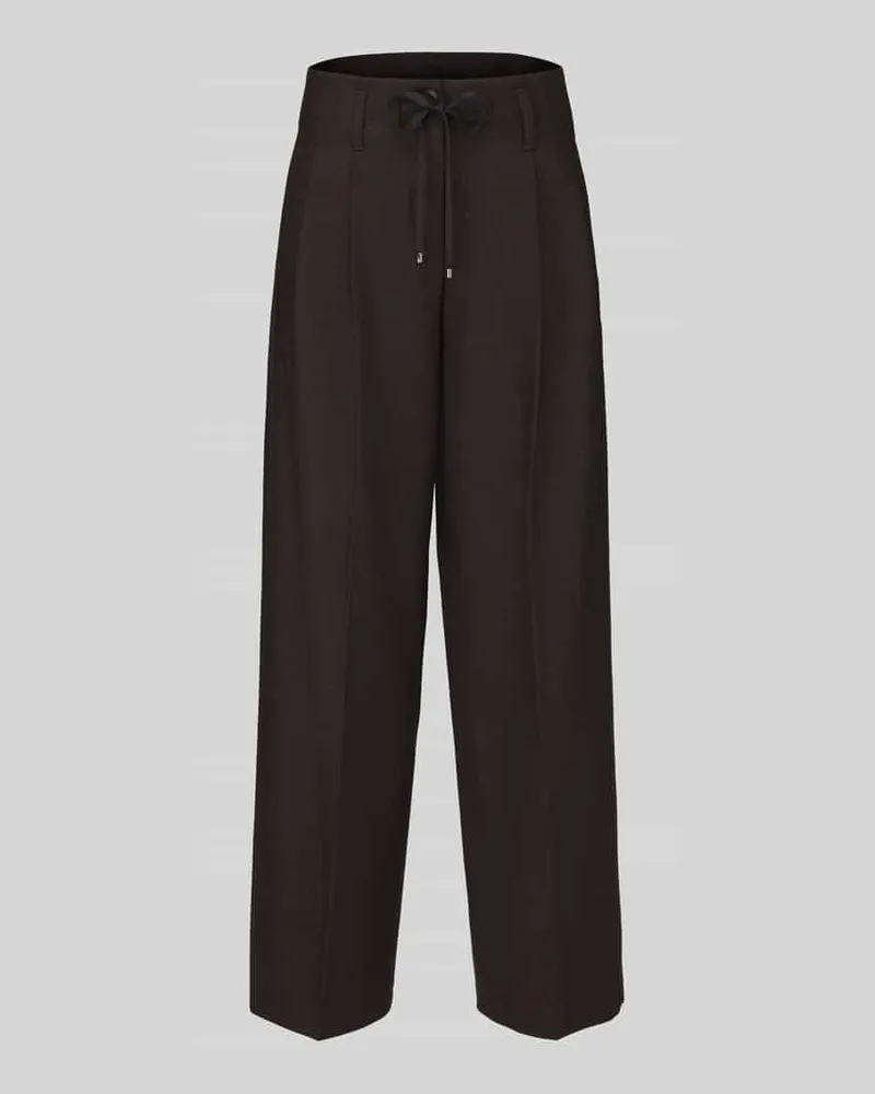 Cambio Fashion Fit Bundfaltenhose mit Schurwoll-Anteil Modell 'Addison Dunkelbraun