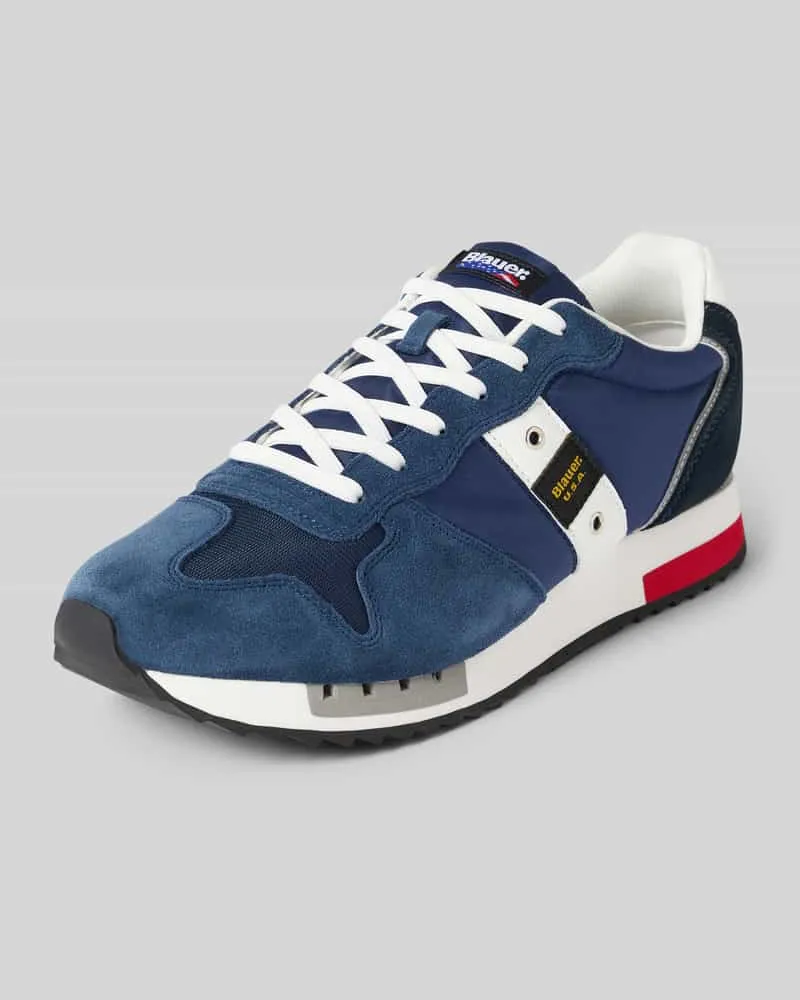 Blauer Sneaker mit Label-Badges Modell 'QUEENS Marine