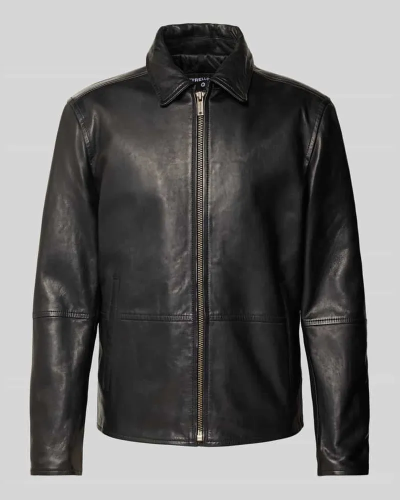 Strellson Regular Fit Lederjacke aus echtem Lammnappa Modell 'KELLAN Black