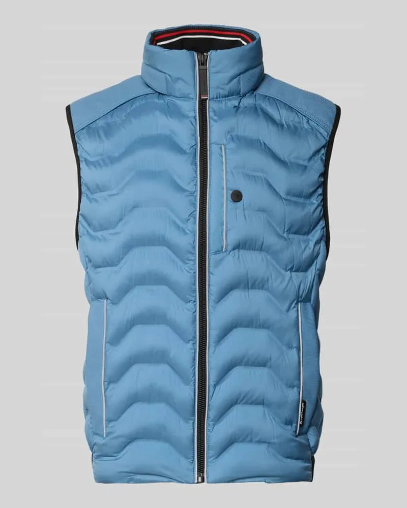 Tom Tailor Regular Fit Steppweste mit Kapuze im Kragen Blau