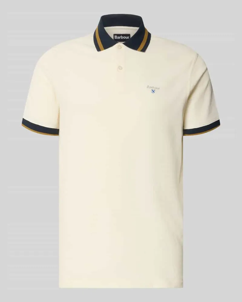 Barbour Regular Fit Poloshirt aus reiner Baumwolle Modell 'ANTHORN Weiss