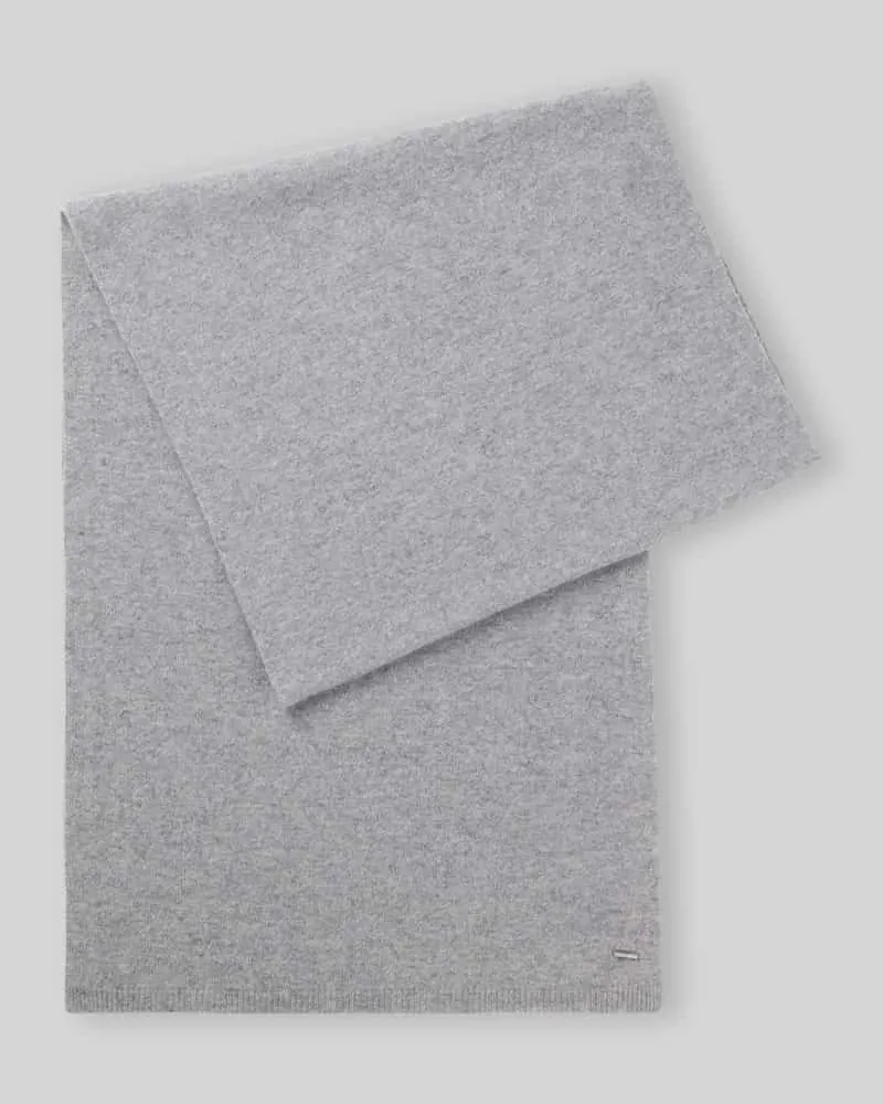 HUGO BOSS Schal aus Kaschmir mit Logo-Detail Hellgrau