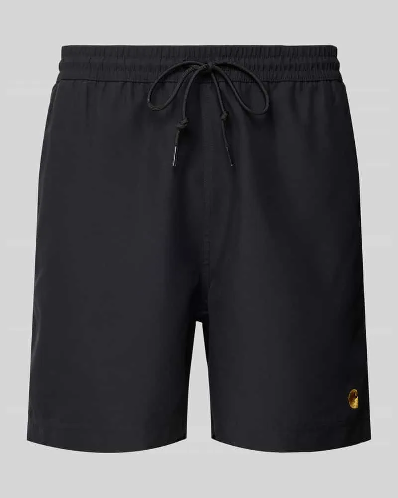 Carhartt WIP Badehose mit Label-Stitching Modell 'CHASE Black