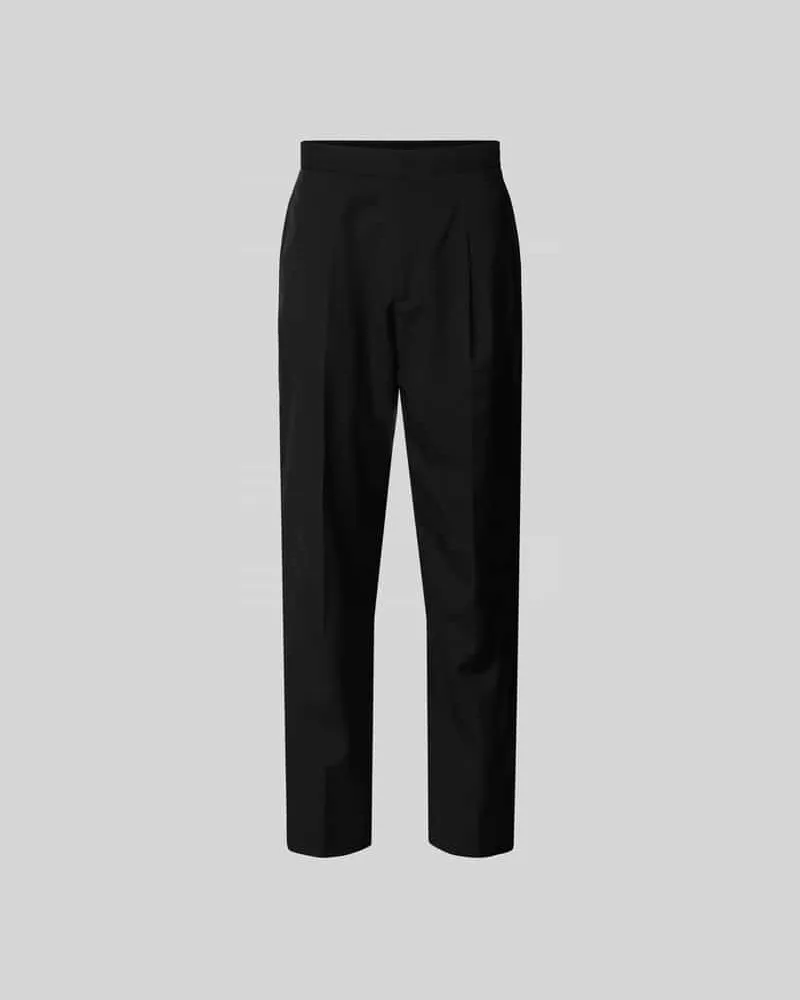 Officine Generale Straight Fit Stoffhose aus reiner Wolle Black